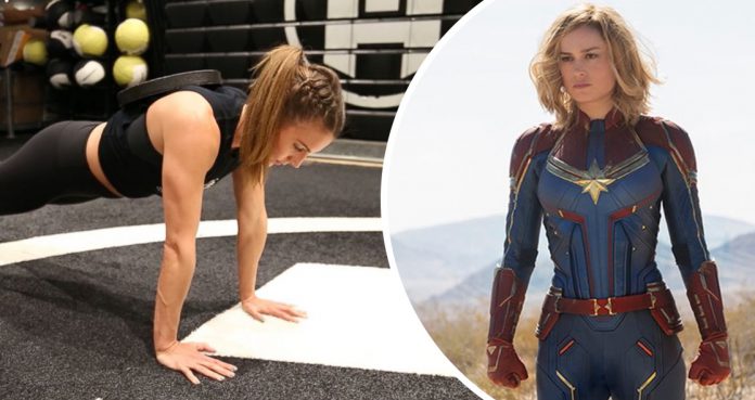 Brie Larson Exercises-for Captain Marvel